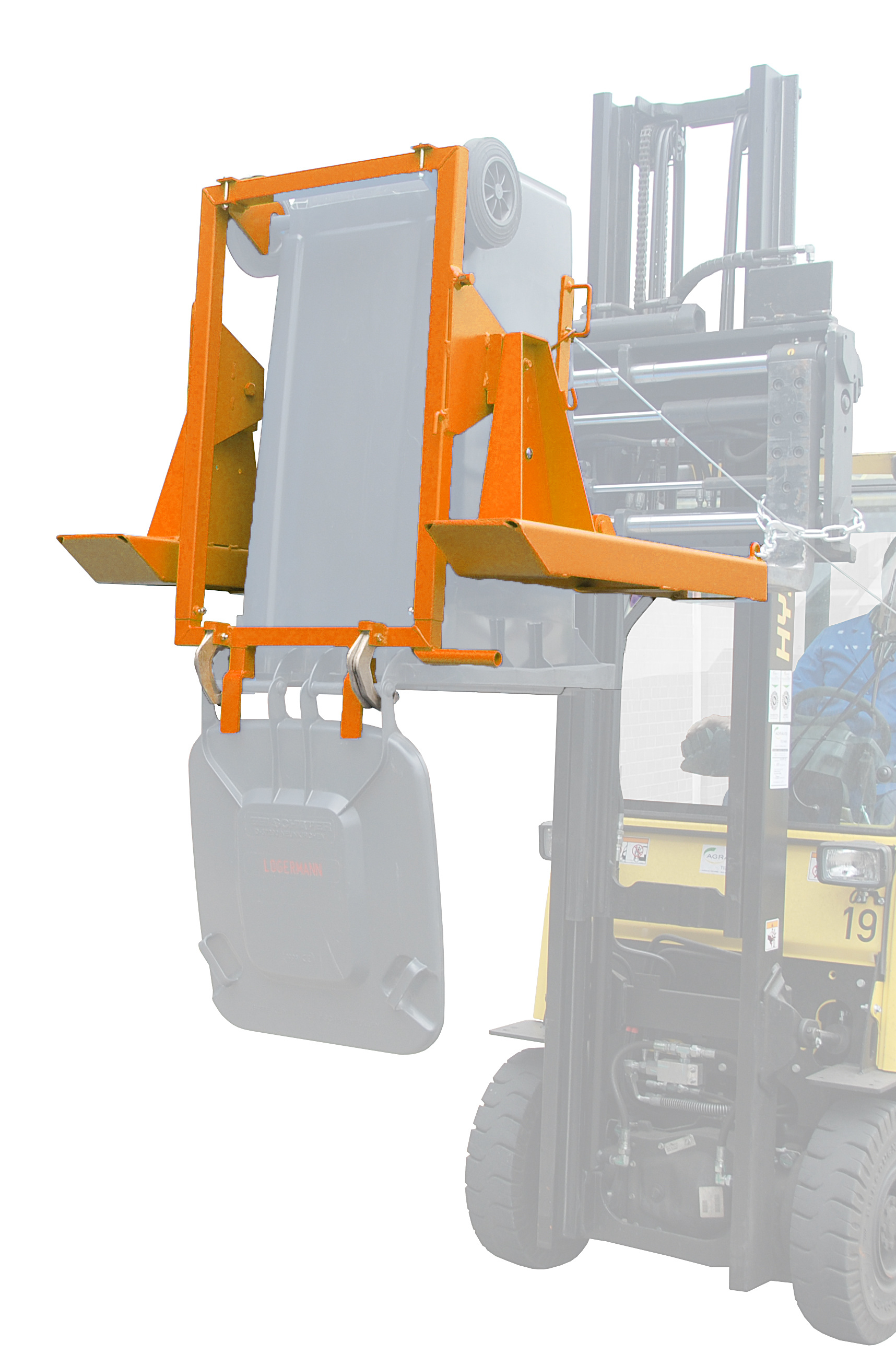 Mülltonnen-Kipper Typ MK RAL 2000 Gelborange